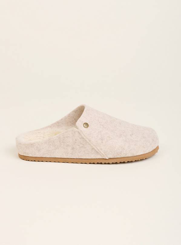 BRAKEBURN Cream Felted Slipper 3