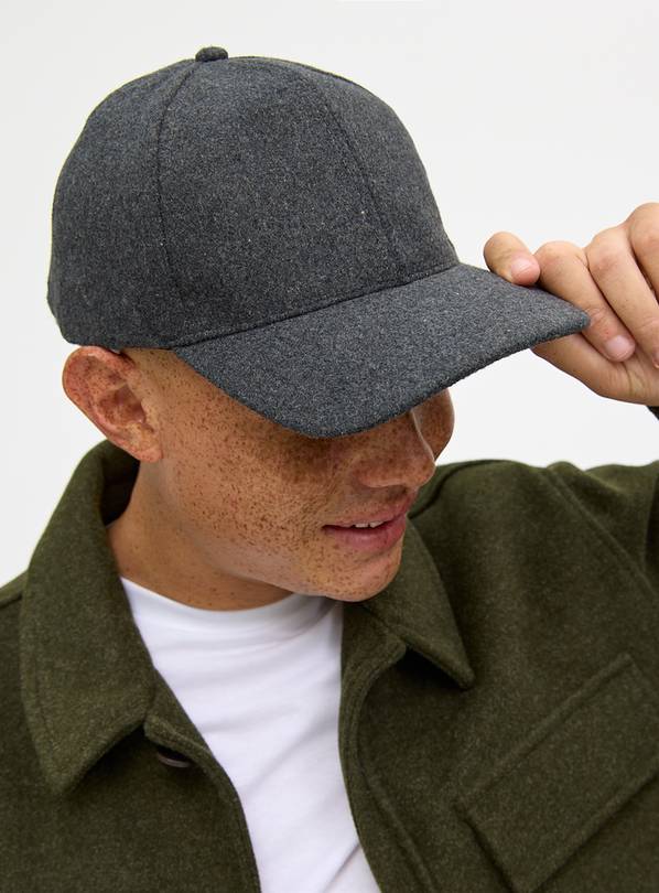 Charcoal Grey Felt Cap One Size