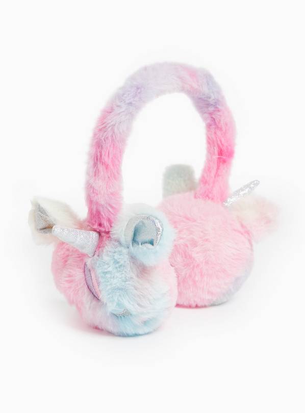 Novelty Unicorn Pink Fluffy Earmuffs One Size