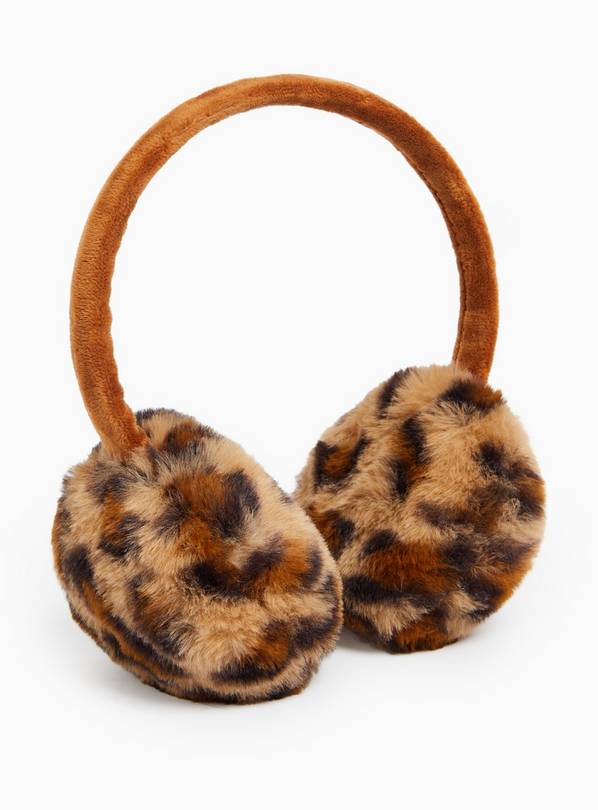 Leopard Faux Fur Cat Earmuffs One Size