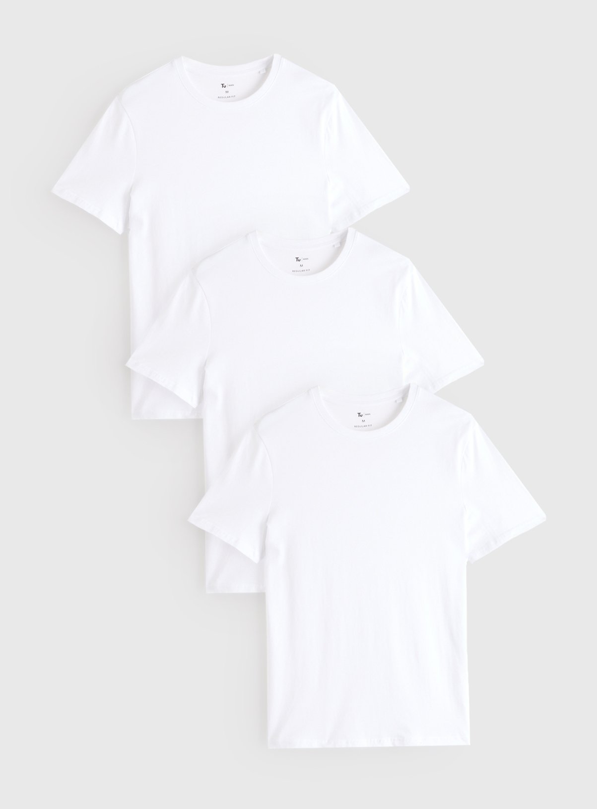 White Core Short Sleeve T-Shirt 3 Pack XXXL - Image 1 thumbnail