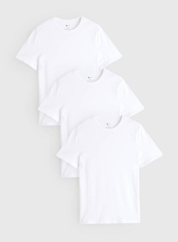 White Core Short Sleeve T-Shirt 3 Pack L