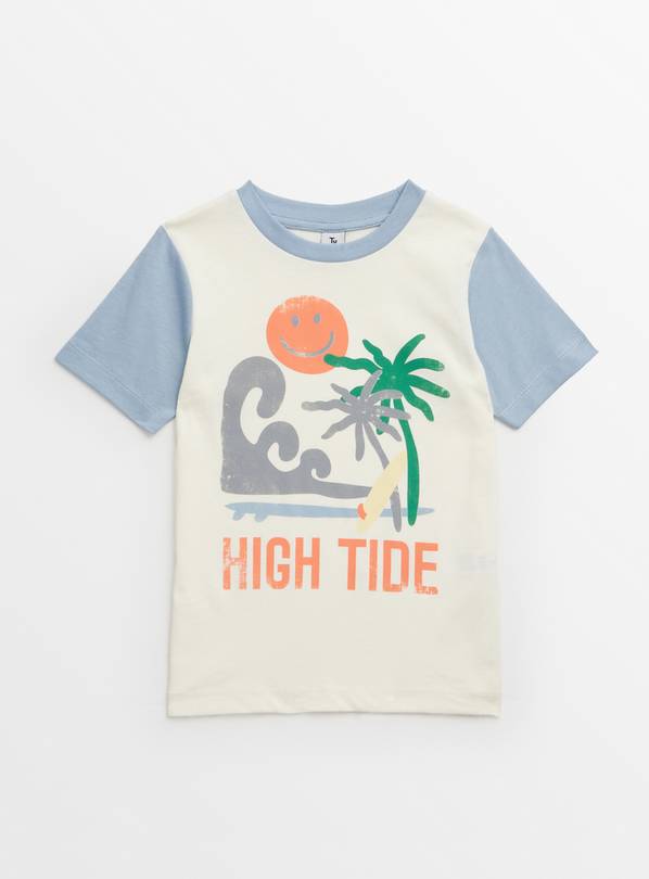 White Beach Print T-Shirt 1-2 years
