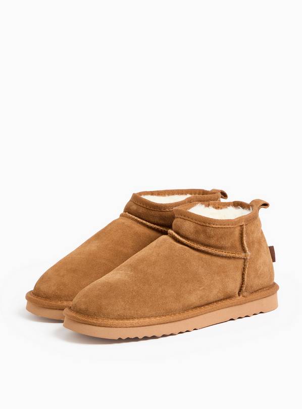 totes&reg; Tan Suede Faux Fur Lined Short Slipper Boots 3