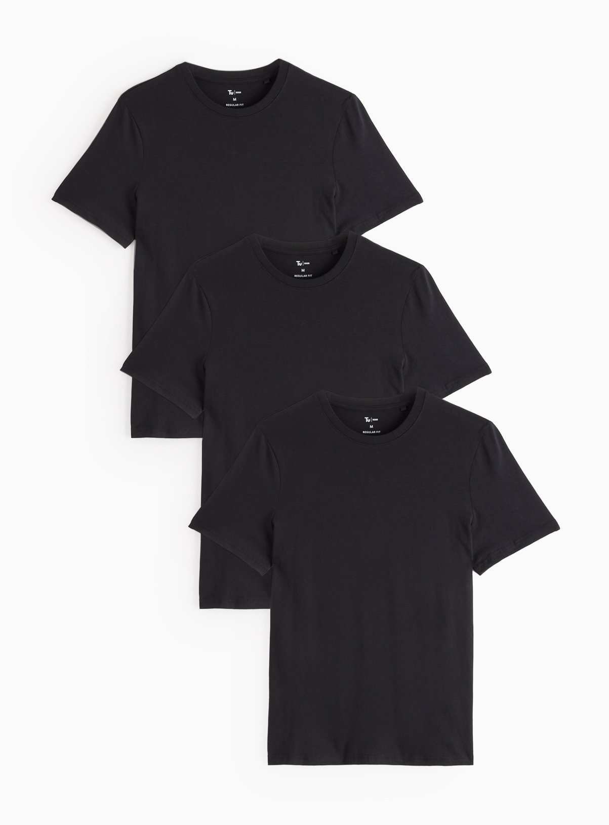 Black Core Short Sleeve T-Shirt 3 Pack XXXXL - Image 1 thumbnail