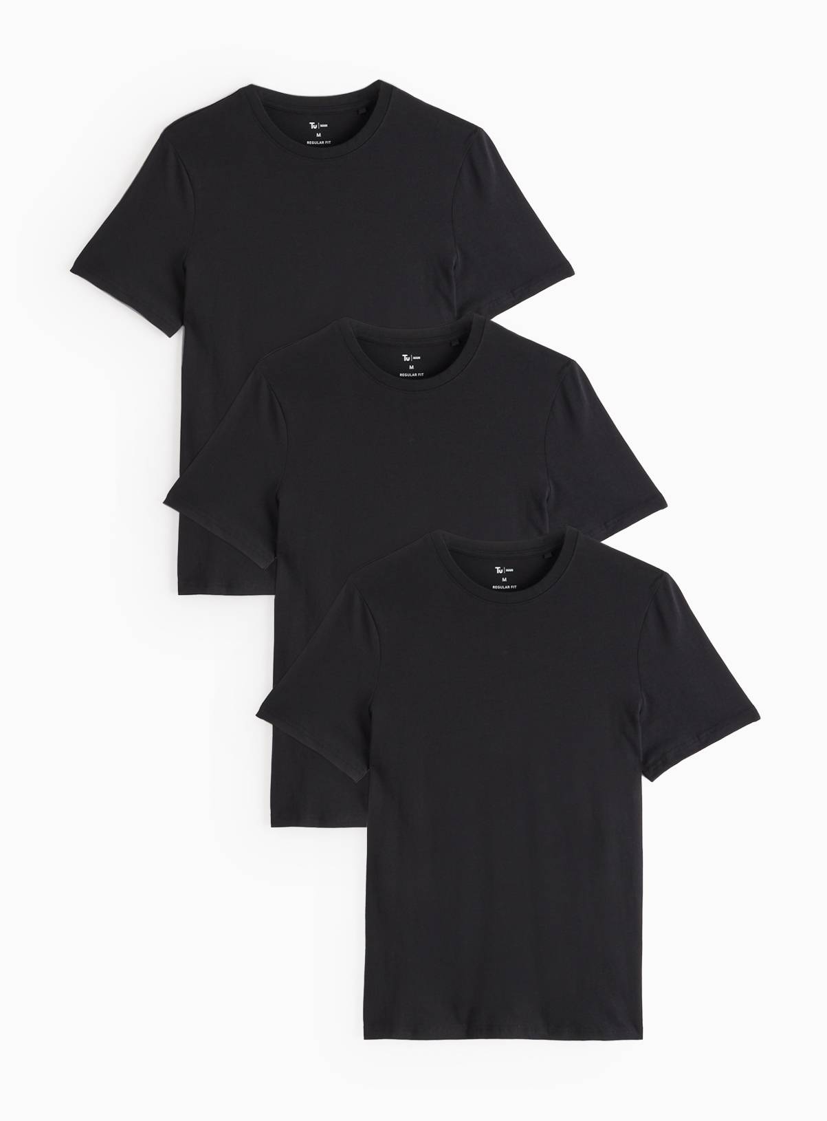 Black Core Short Sleeve T-Shirt 3 Pack XXXXL - Image 1
