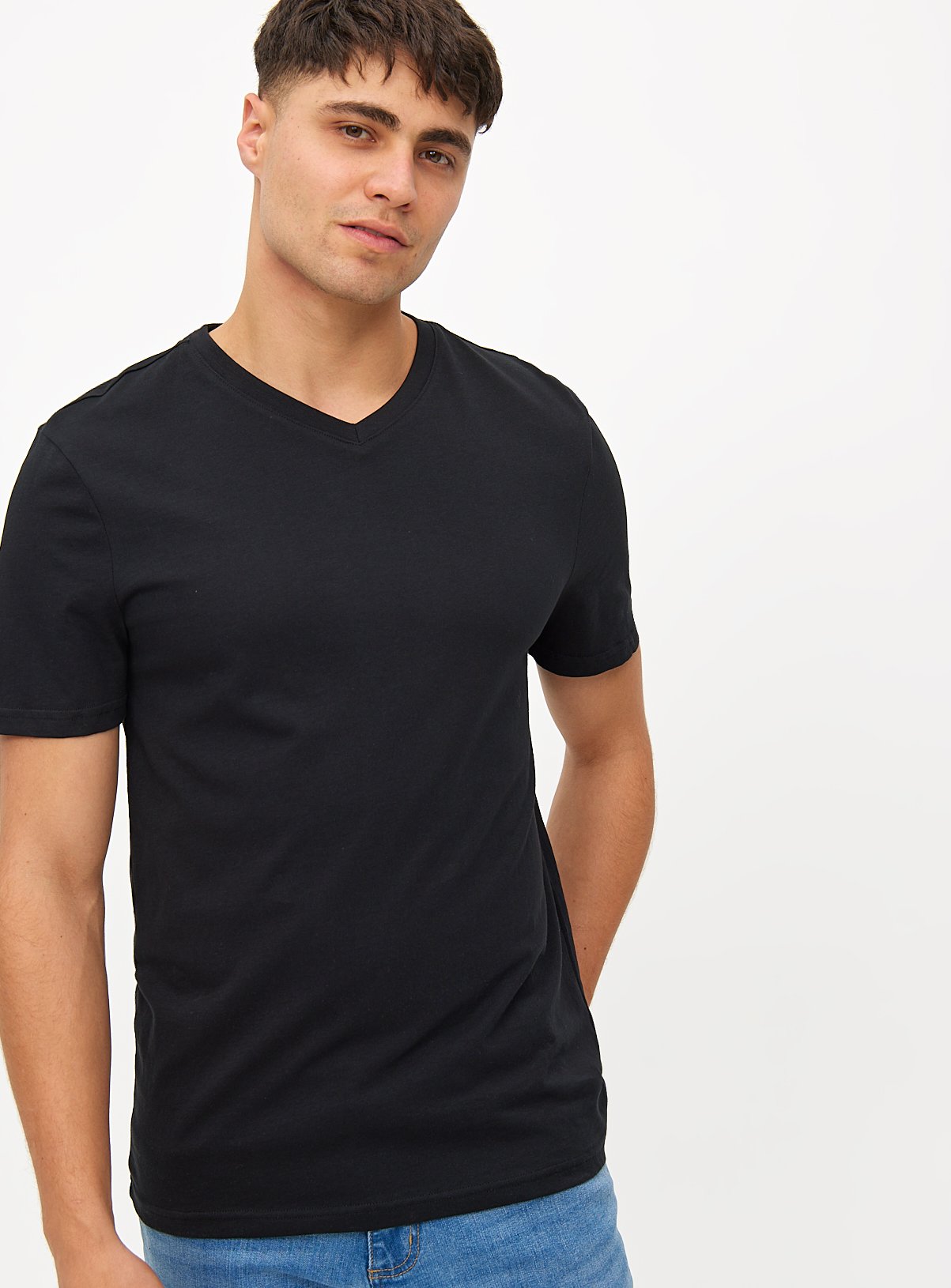 Black Core V-Neck Short Sleeve T-Shirt 3 Pack M - Image 2 thumbnail