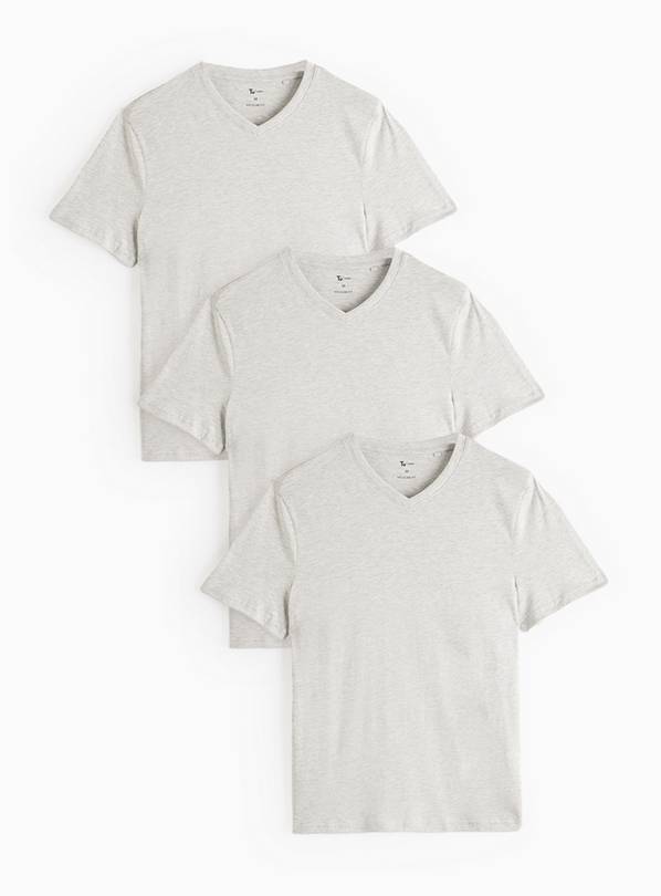 Grey Marl Core Short Sleeve T-Shirt 3 Pack S