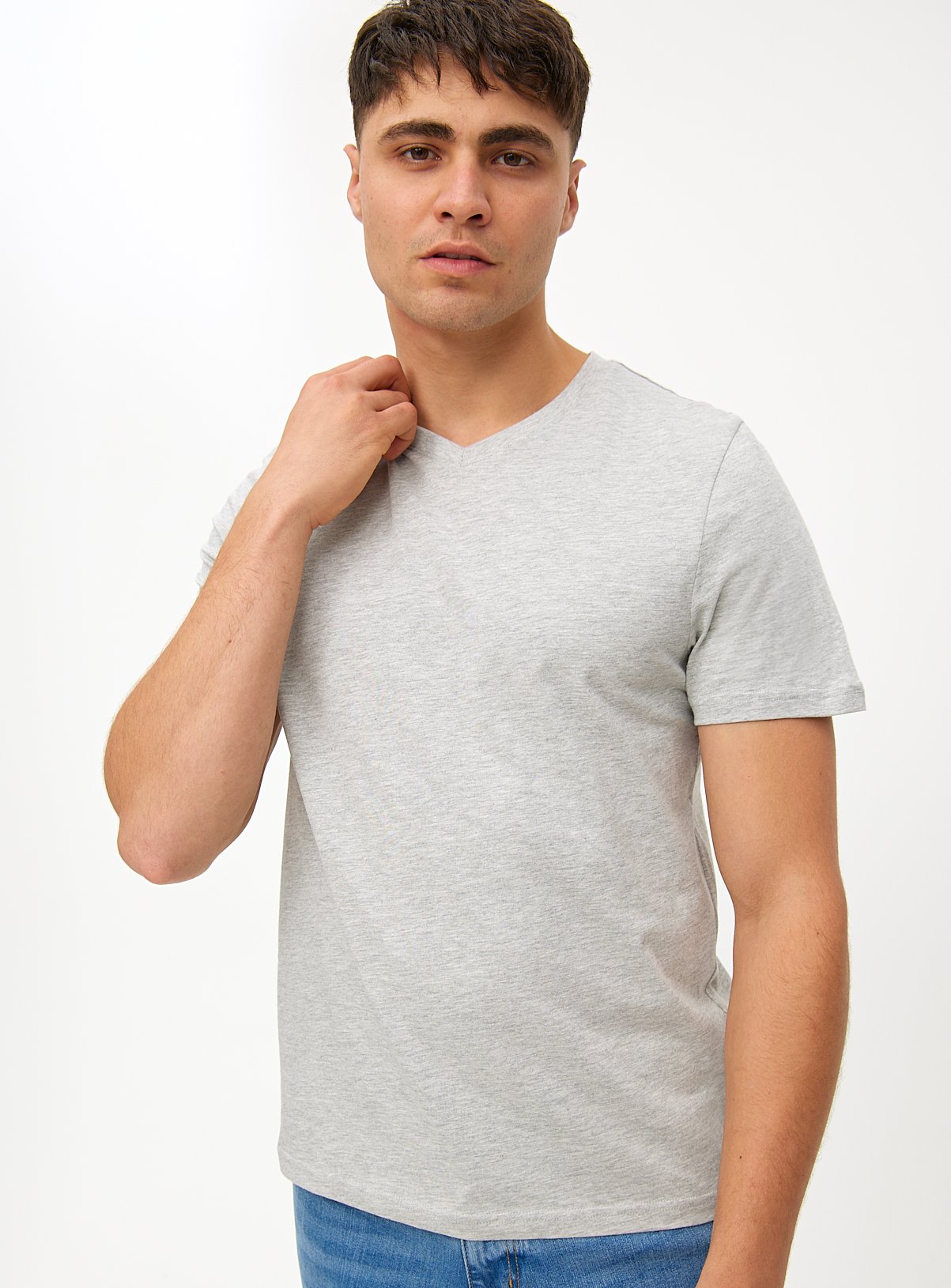 Grey Marl Core Short Sleeve T-Shirt 3 Pack S - Image 2 thumbnail