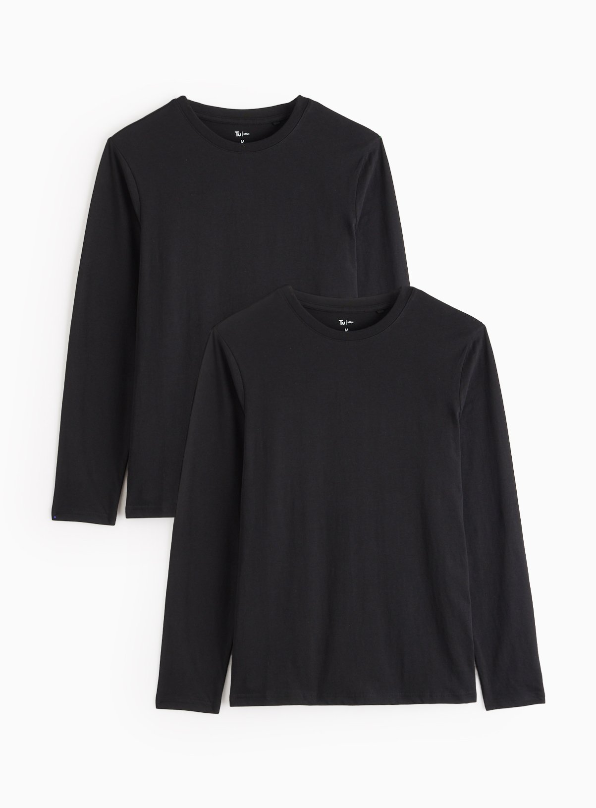 Men's Black Core Long Sleeve T-Shirts 2 Pack