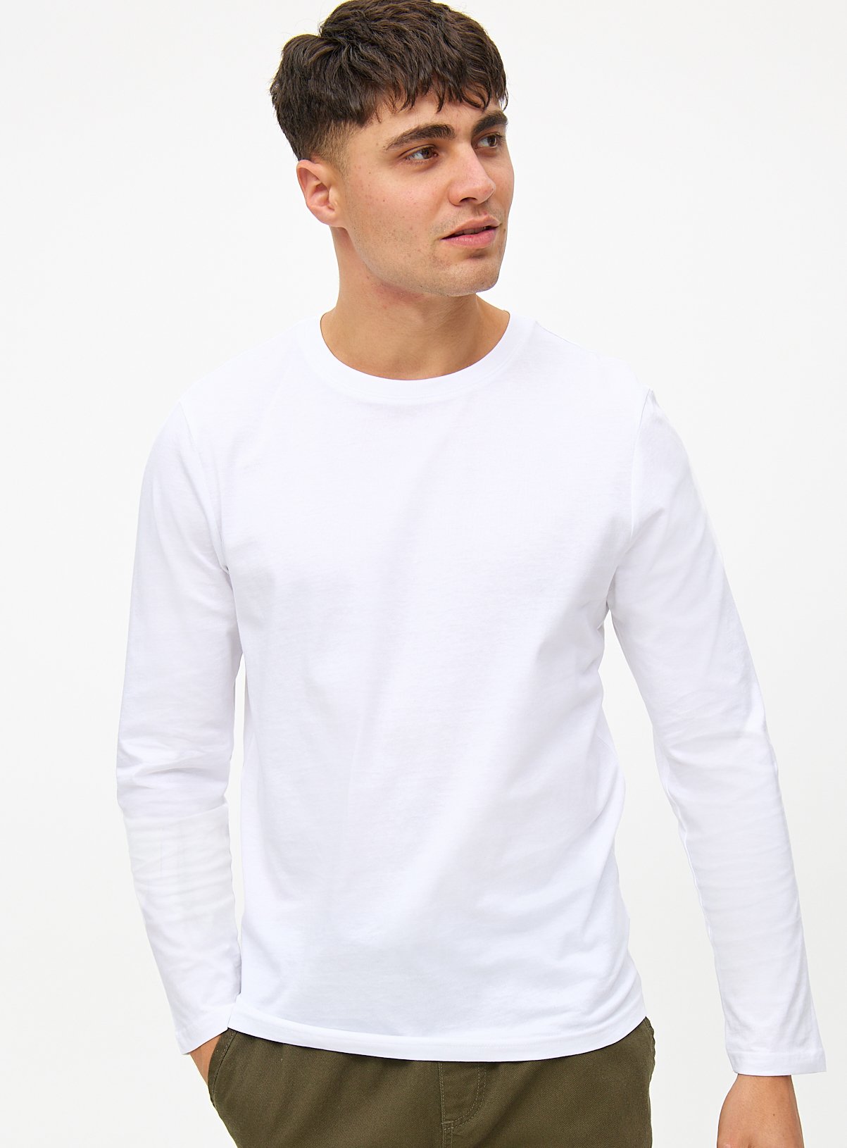 Men's White Long Sleeve T-Shirts 2 Pack