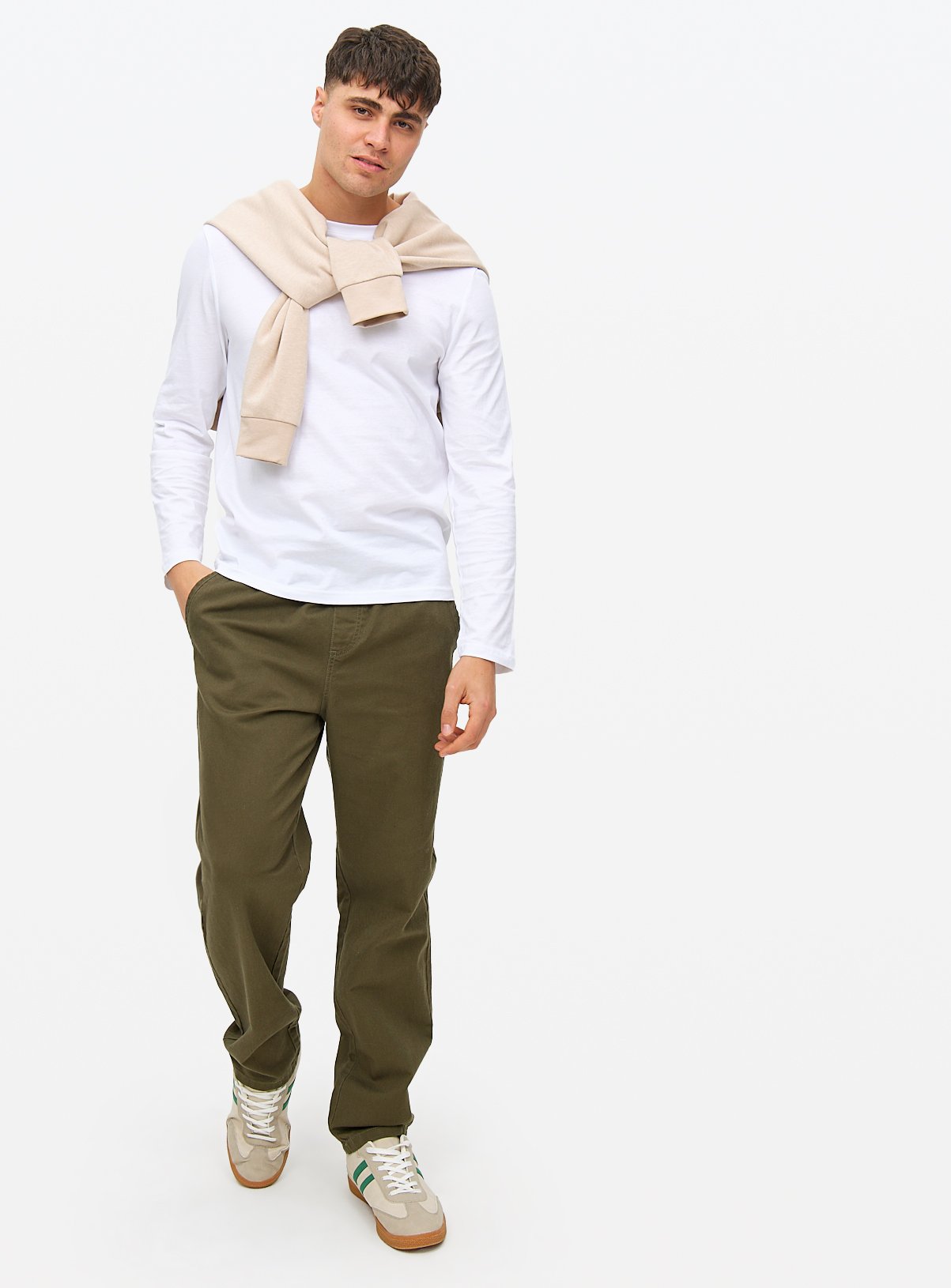White Long Sleeve T-Shirts 2 Pack XXXXL - Image 2 thumbnail
