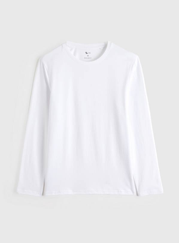 White Long Sleeve T-Shirts 2 Pack M