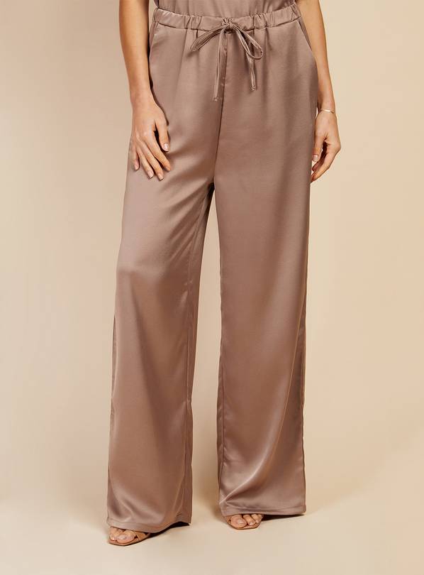 VOGUE WILLIAMS Stone Satin Trousers 14