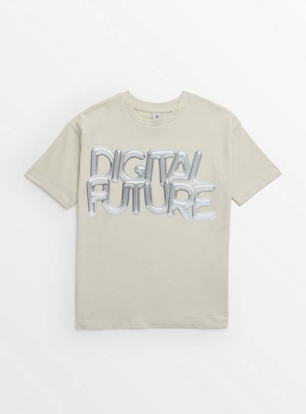 Grey Digital Future Printed T-Shirt 5 years