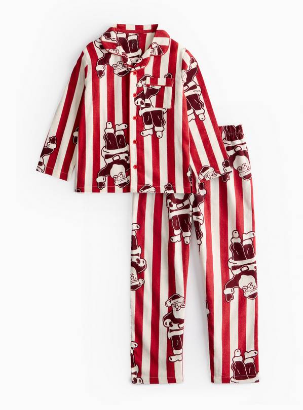 Matching Family Kids' Red Stripe Santa Traditional Pyjamas 1.5-2 years