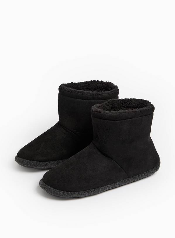 Black Fleece Slipper Boots M