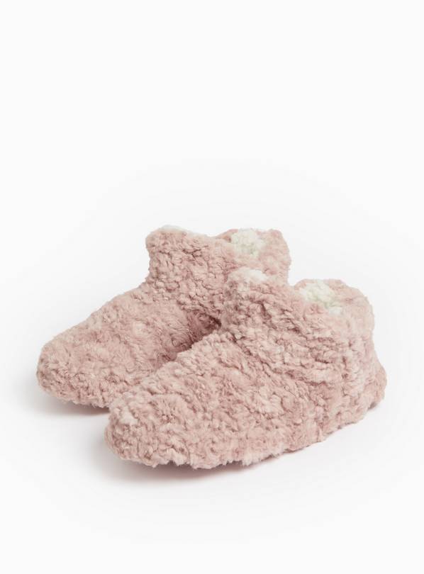 Pink Sherpa Slipper Boots L