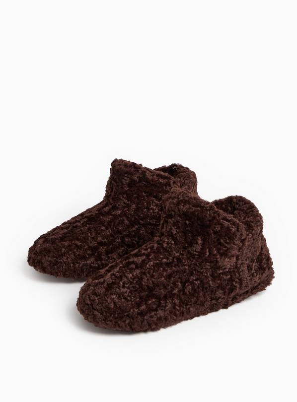 Brown Low Sherpa Slipper Boots L