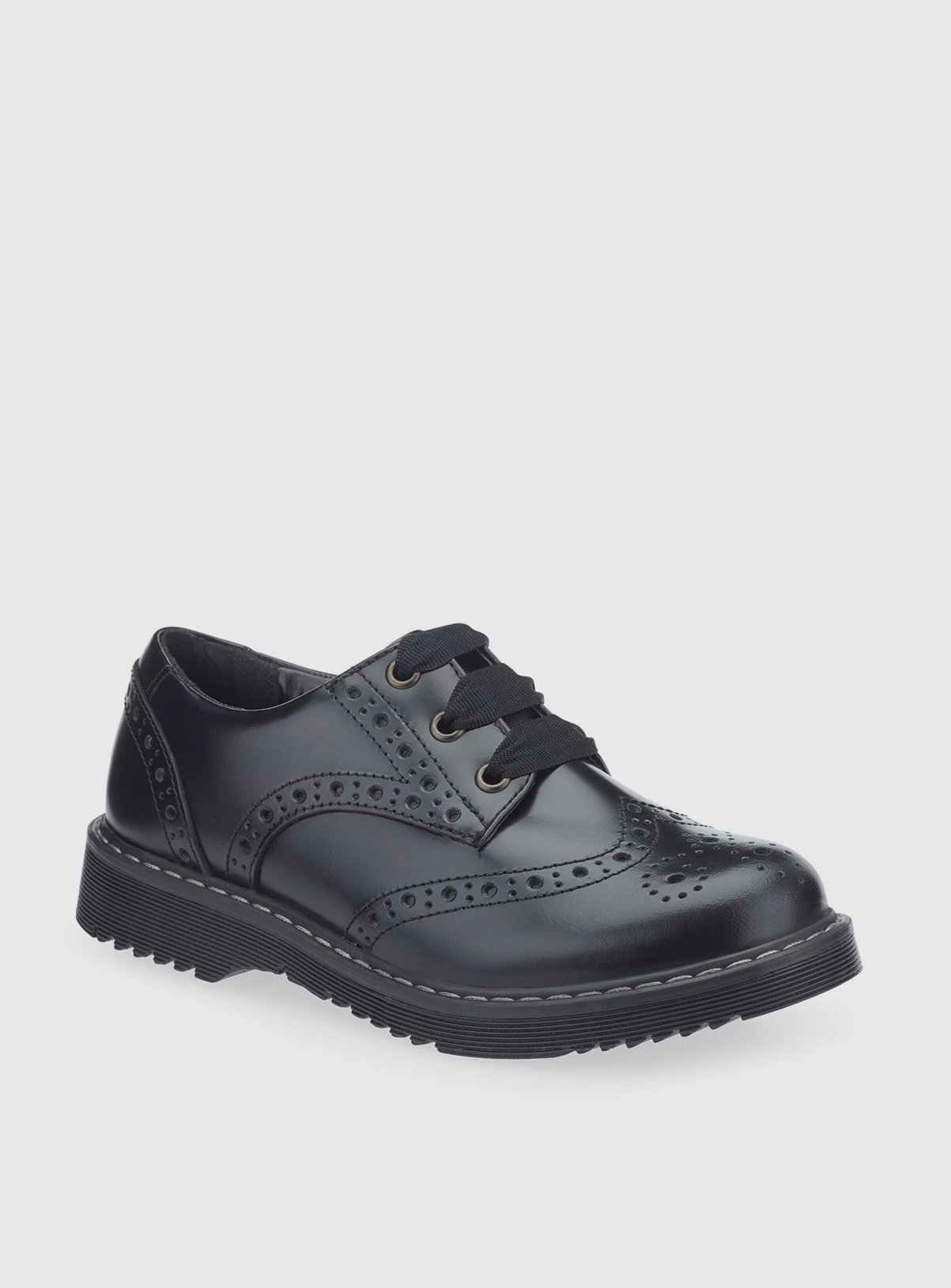 START-RITE Impulsive Brogue Black Leather Lave Up School Shoes 5.5 - Image 3 thumbnail