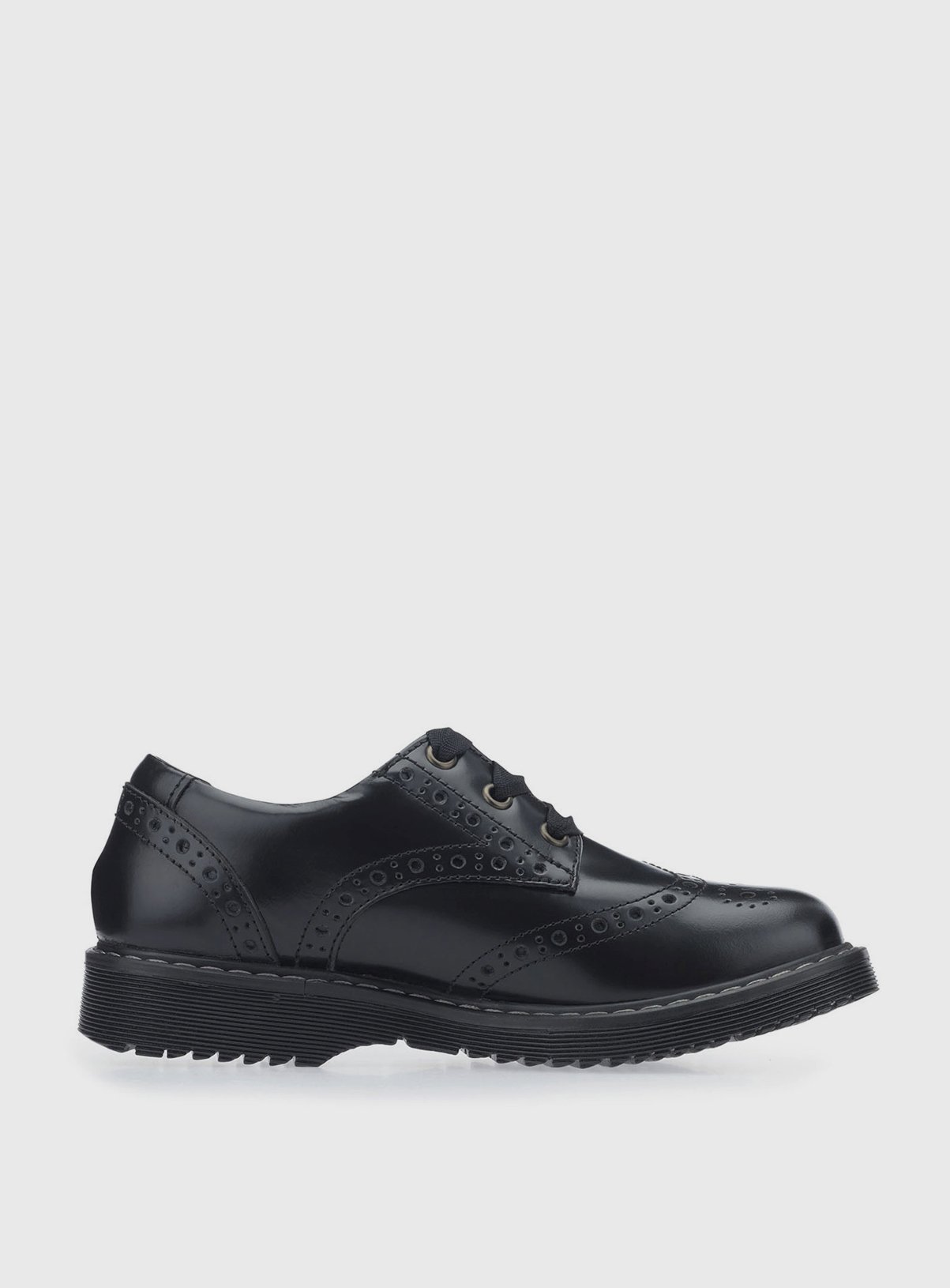 START-RITE Impulsive Brogue Black Leather Lave Up School Shoes 5.5 - Image 4 thumbnail
