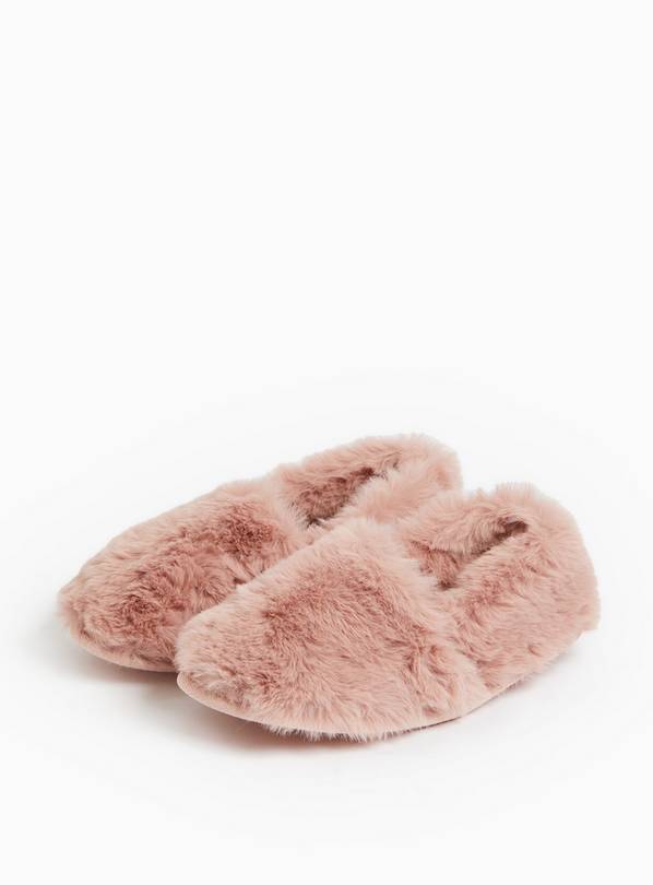 Pink Oversized Plush Slip On Slippers 3