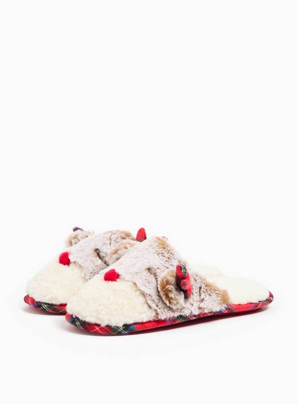 Reindeer Novelty Christmas Mule Slipper S