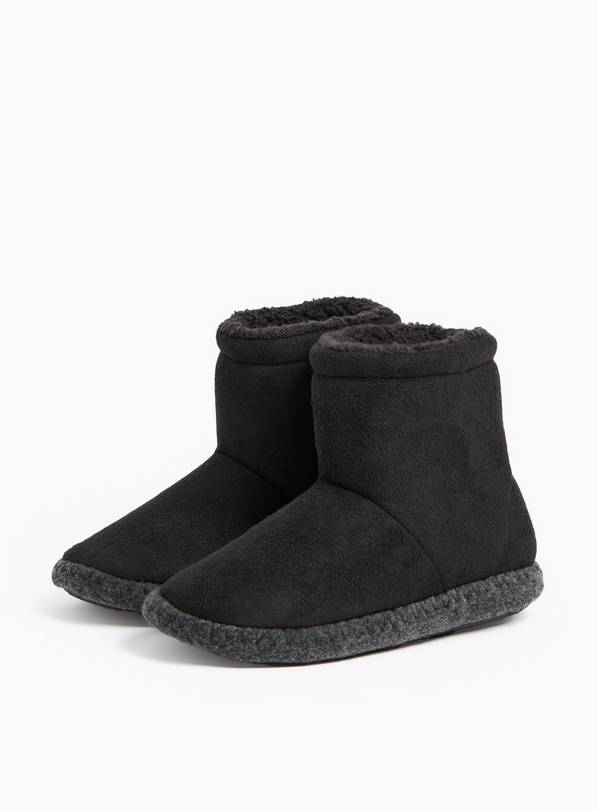 Black Fleece Slipper Boots 10-11 Infant