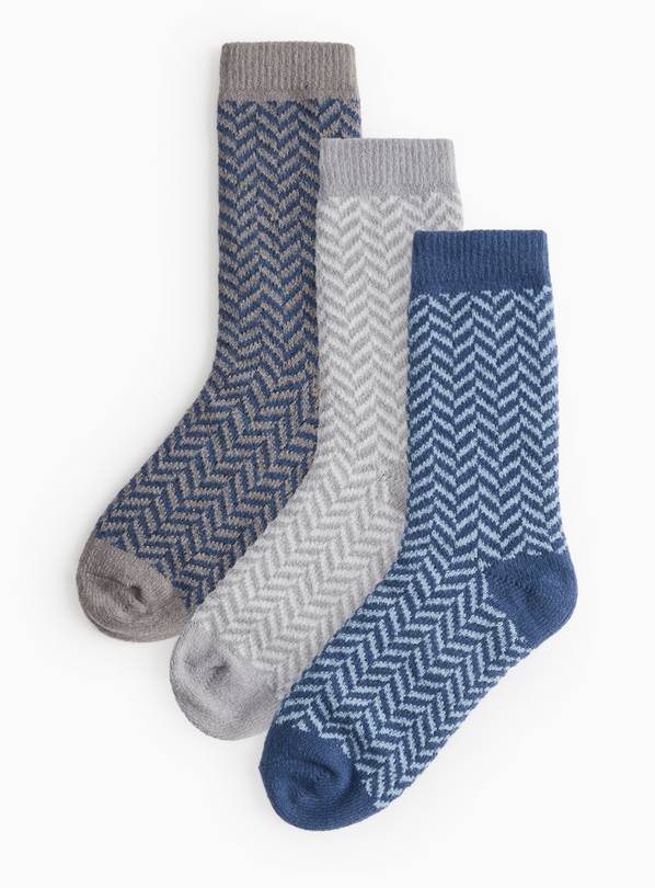 Chevron Print Thermal Socks 3 Pack 6-8.5