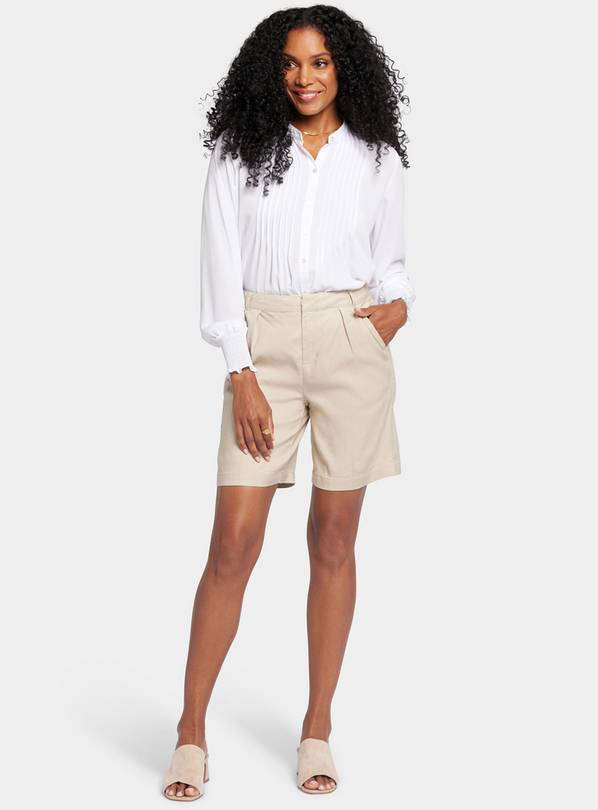 NYDJ Relaxed Shorts In Stretch Linen Beige 12