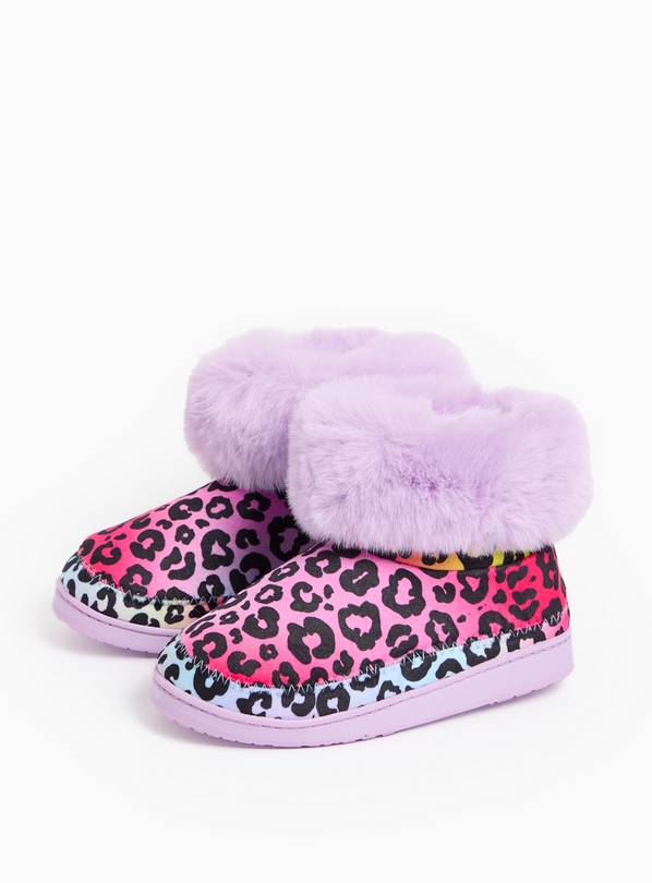 Leopard Print Slipper Boots 10-11 Infant