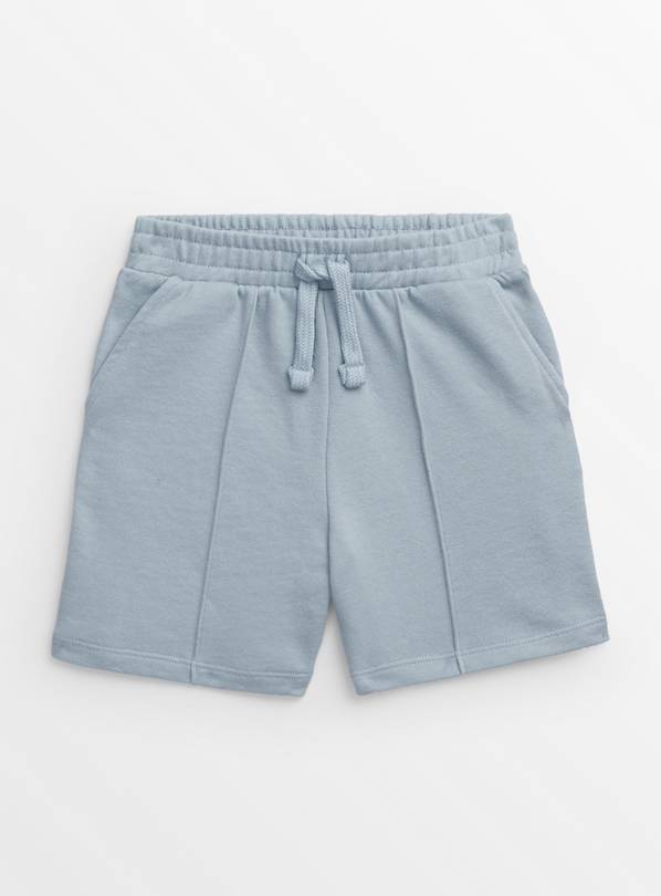 Light Blue Pintuck Jersey Shorts 1-2 years