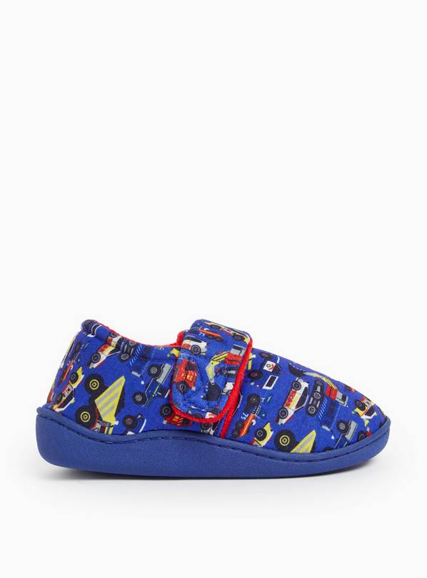 Buy Blue Vehicle Print Fleece Lined Cupsole Slippers 10 11 Infant Slippers Tu