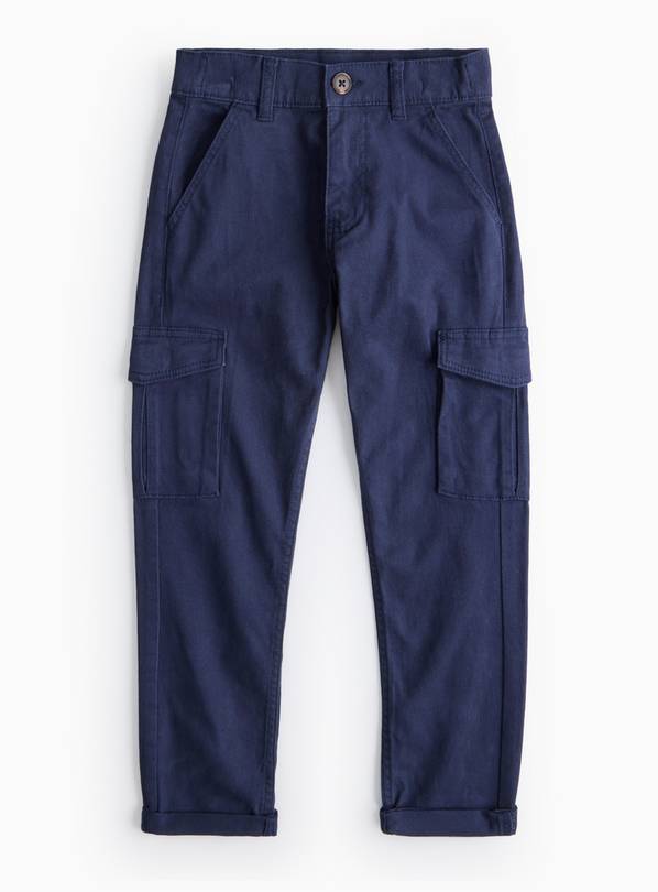 Navy Cargo-Style Chino Trousers  8 years