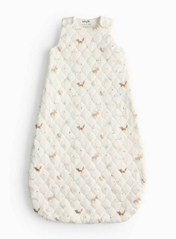 Cream Woodland Animal Print 2.5 Tog Quilted Sleeping Bag 0-6 Months