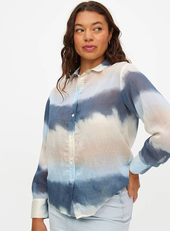 Blue Tie Dye Printed Shirt 12
