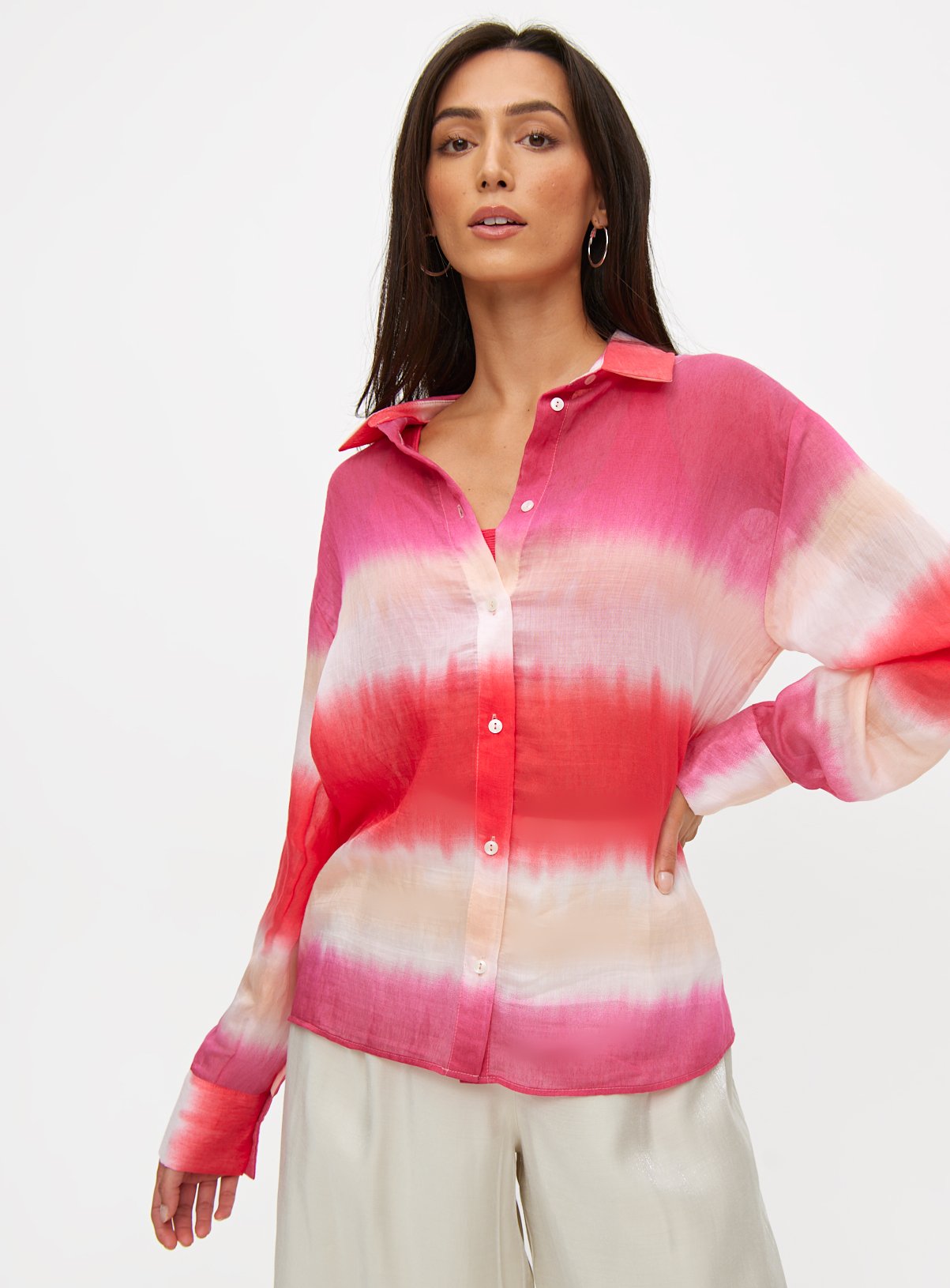 Pink Tie Dye Printed Shirt 24