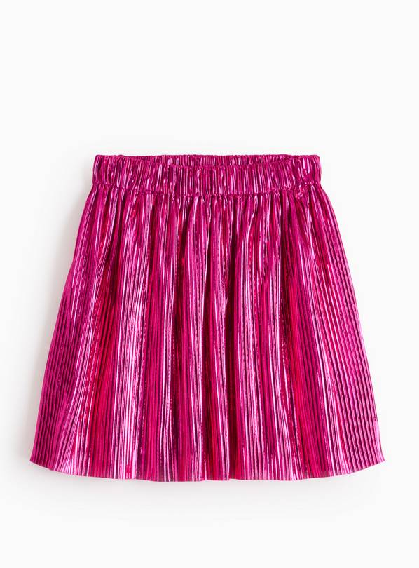 Pink Foil Pleated Mini Skirt 9 years