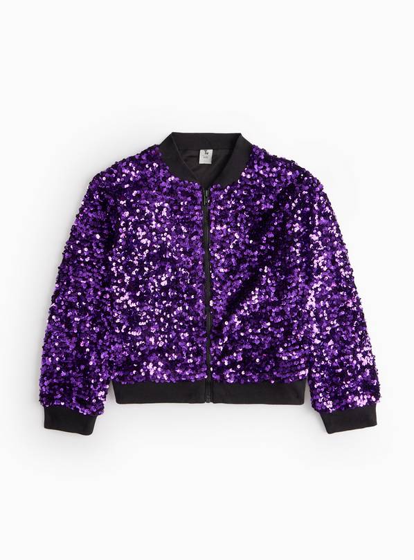 Purple Sequin Bomber Jacket 6 years