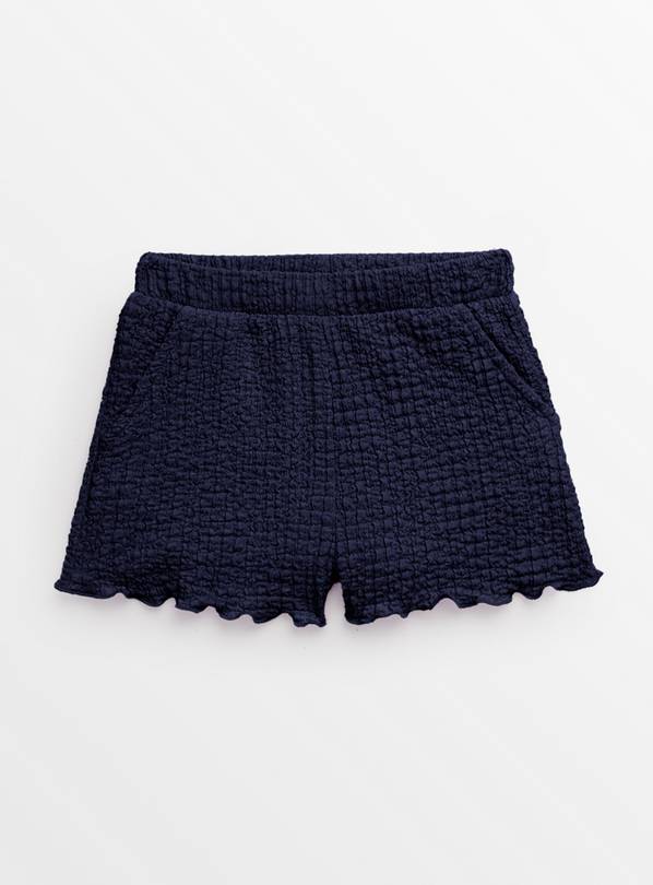 Navy Crinkle Textured Shorts  3-4 years