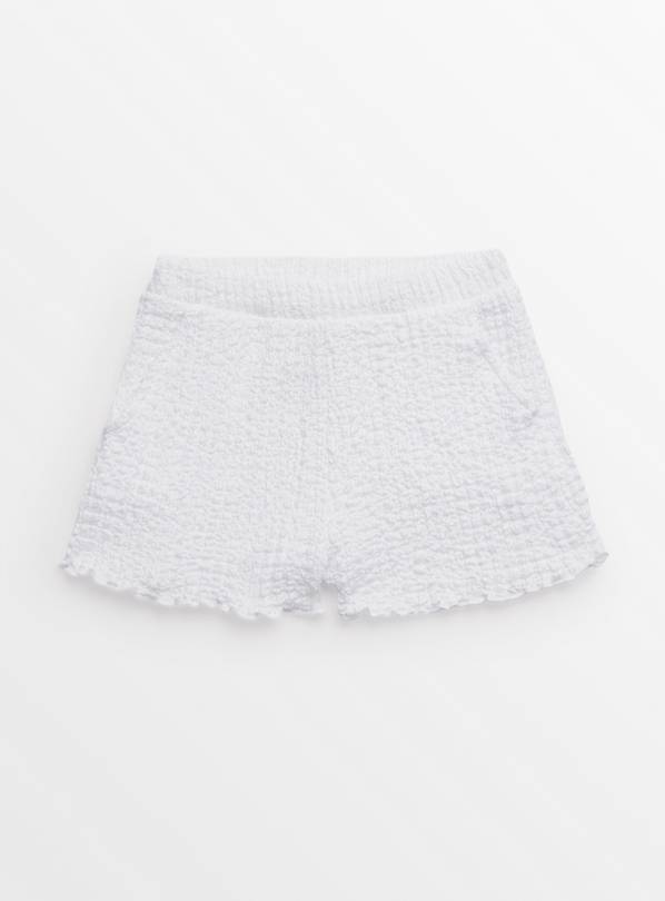 White Crinkle Textured Shorts  2-3 years