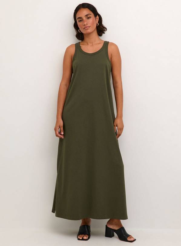 KAFFE Ditte Sleeveless Jersey Maxi Dress Green XS