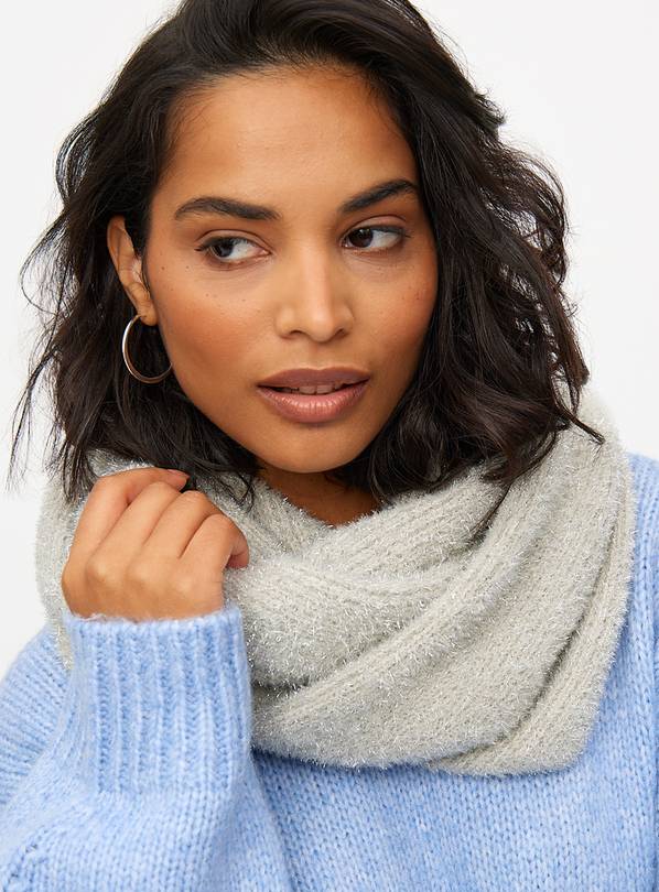 Silver Sparkle Knitted Snood One Size