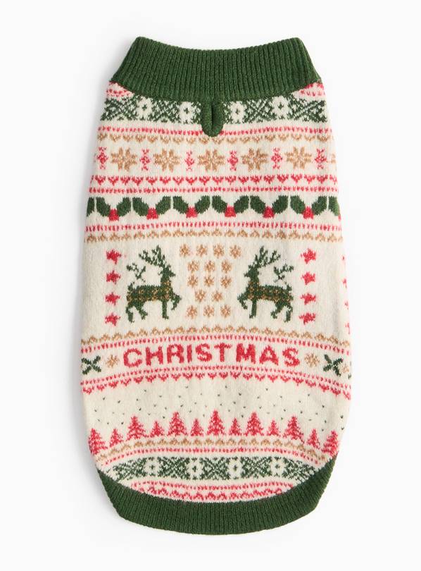 Matching Family Dog's Christmas Vintage-Style Dog Jumper XL