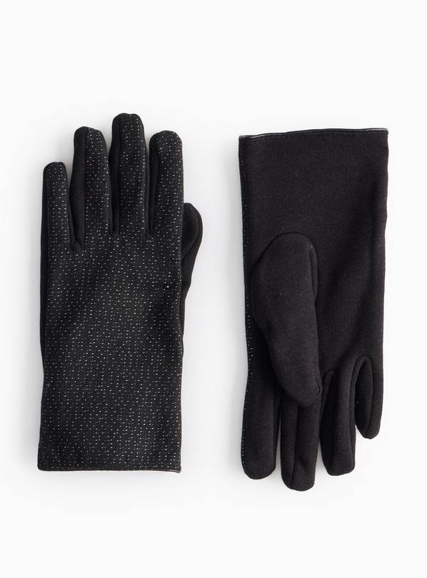 Black Sparkle Gloves L