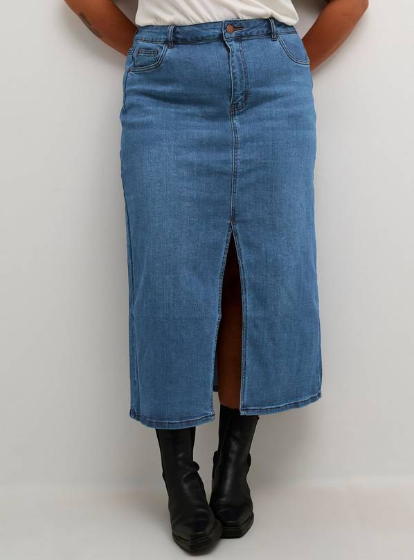 KAFFE Sinem Denim Midi Length Skirt 16