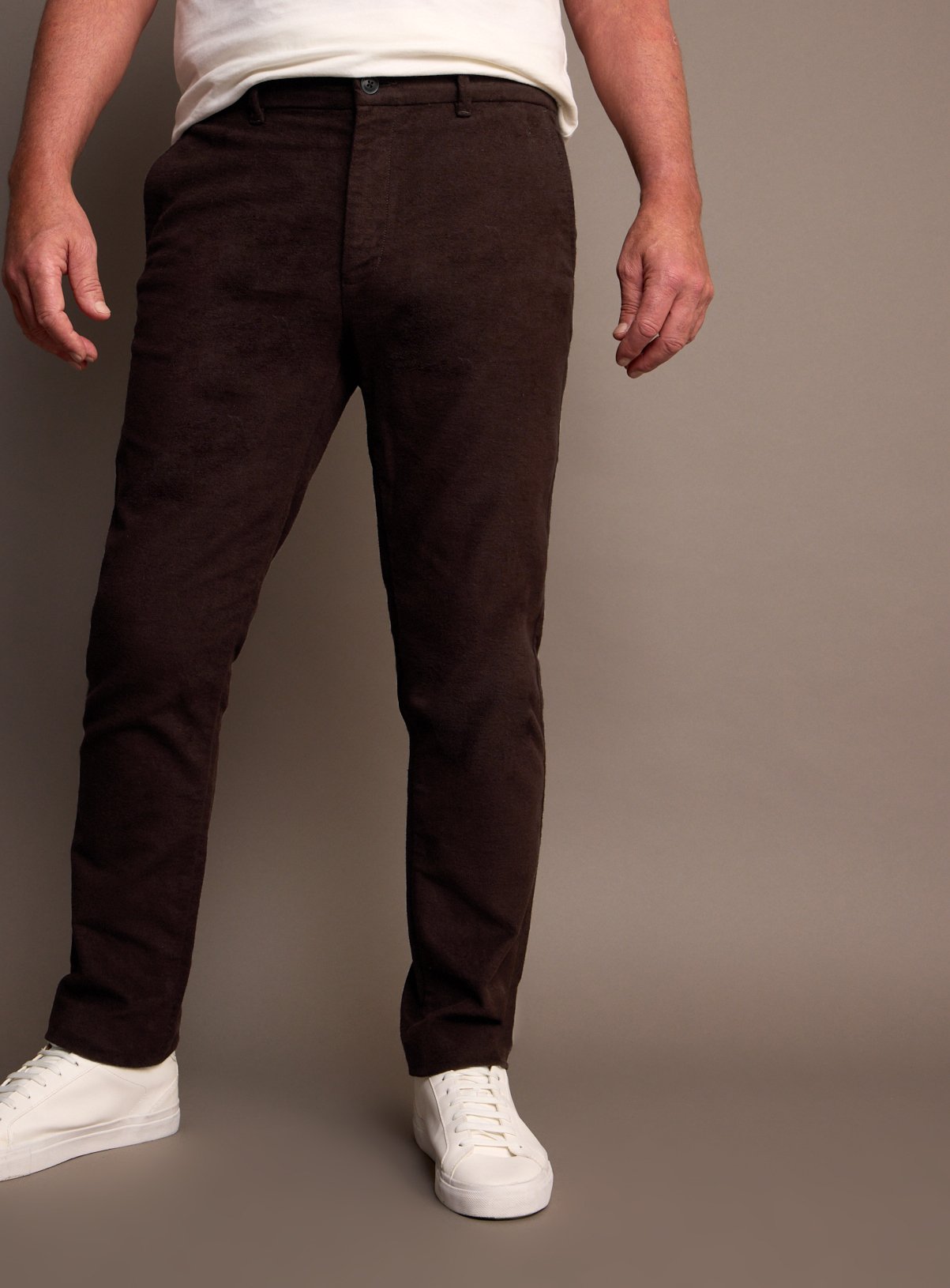 Union Works UNION WORKS Brown Moleskin Trousers 40R male