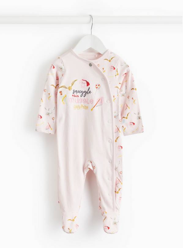 Harry Potter Muggle Slogan Light Pink Sleepsuit  3-6 months