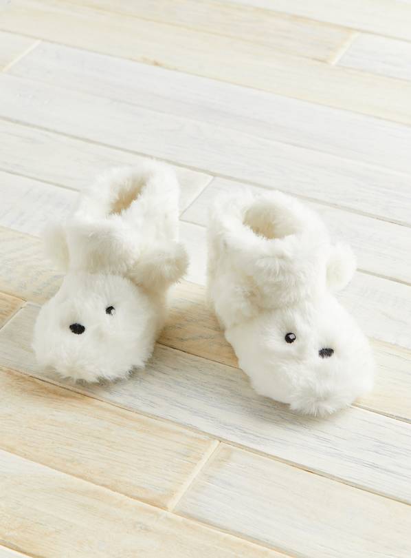 Cream Polar Bear Faux Fur Boots 6-9 months