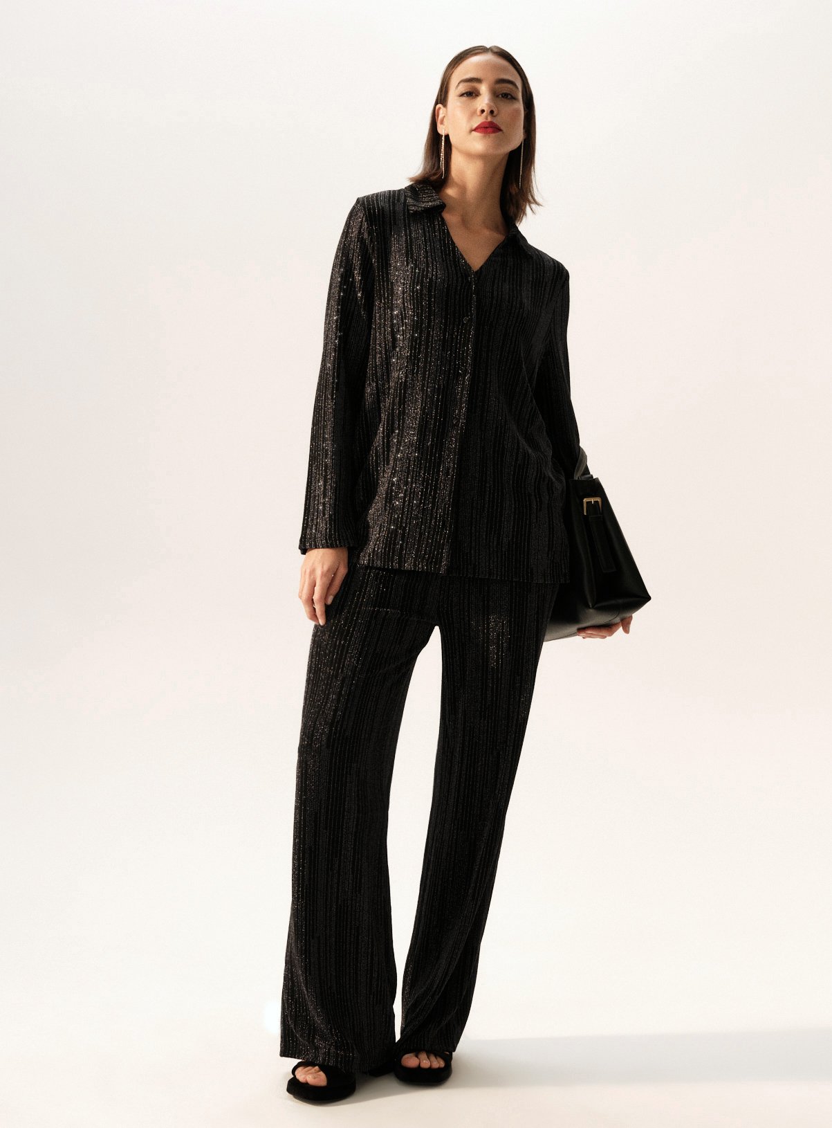 Gunmetal Shimmer Long Sleeve Co-ord Shirt 10 - Image 2 thumbnail